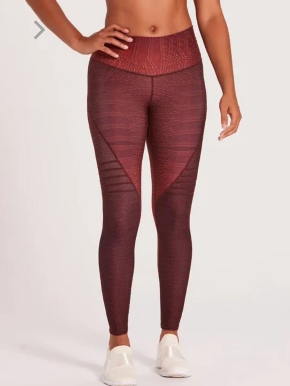 Niyama Sol Croc High-Waisted Slice Legging - Burgundy